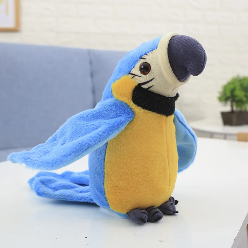 Factory Hot Selling Stuff Plush Toy Recording And Repeating Moving Talking Parrot Toy