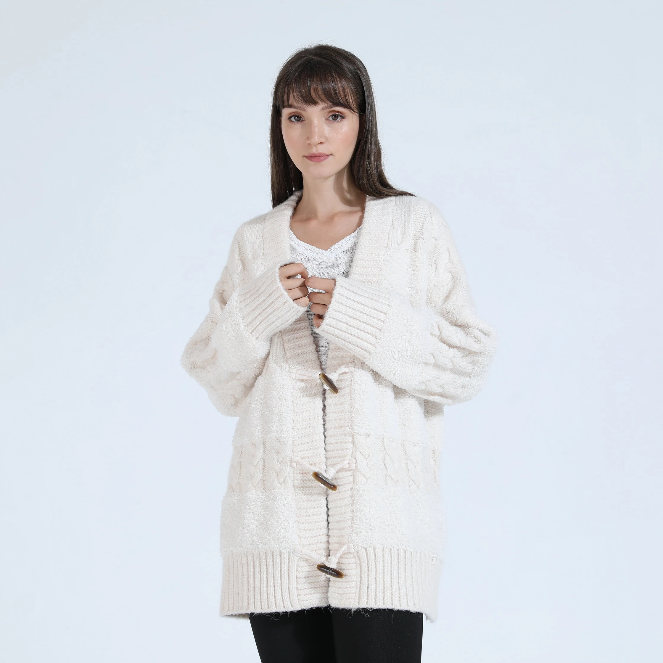 girls tweed sweater coat women recyle quality  knitted jacket cardigan