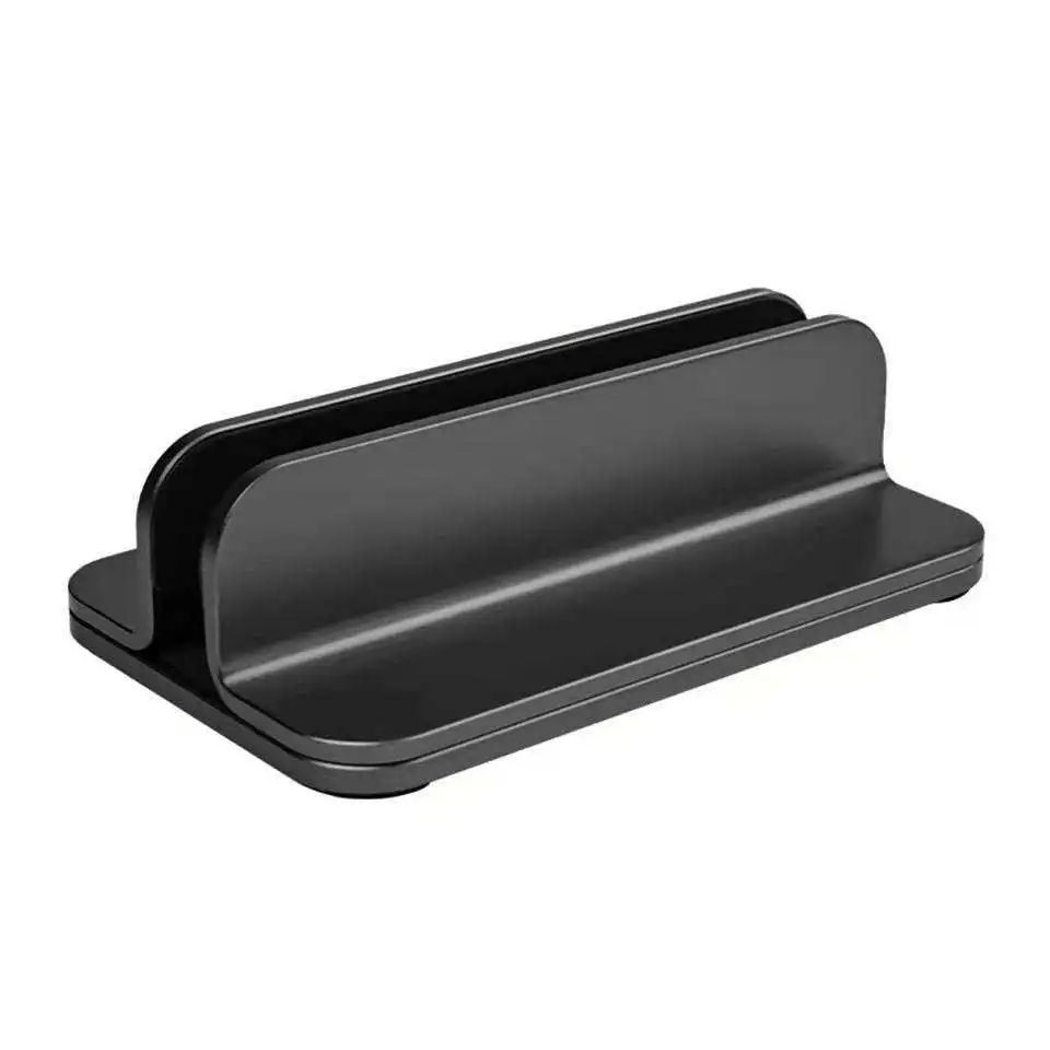 2024 New Design Adjustable Width Aluminum Alloy Dual Vertical Laptop Stand Metal Vertical Laptop Holder