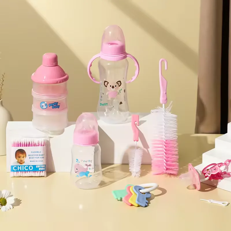 280ML And 150ML Standard Caliber PP Baby Feeding Bottle 8 Pieces Gift Set Pacifier