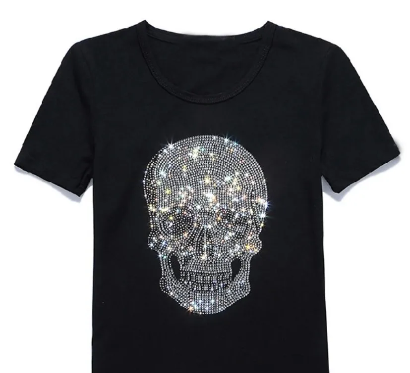 custom design printed tshirt top quality skull