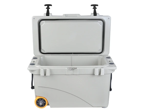 45L Camping Cooler Box Portable Rotomolded Cooler with Built-in Bottle Opener Cup Hold with Speaker