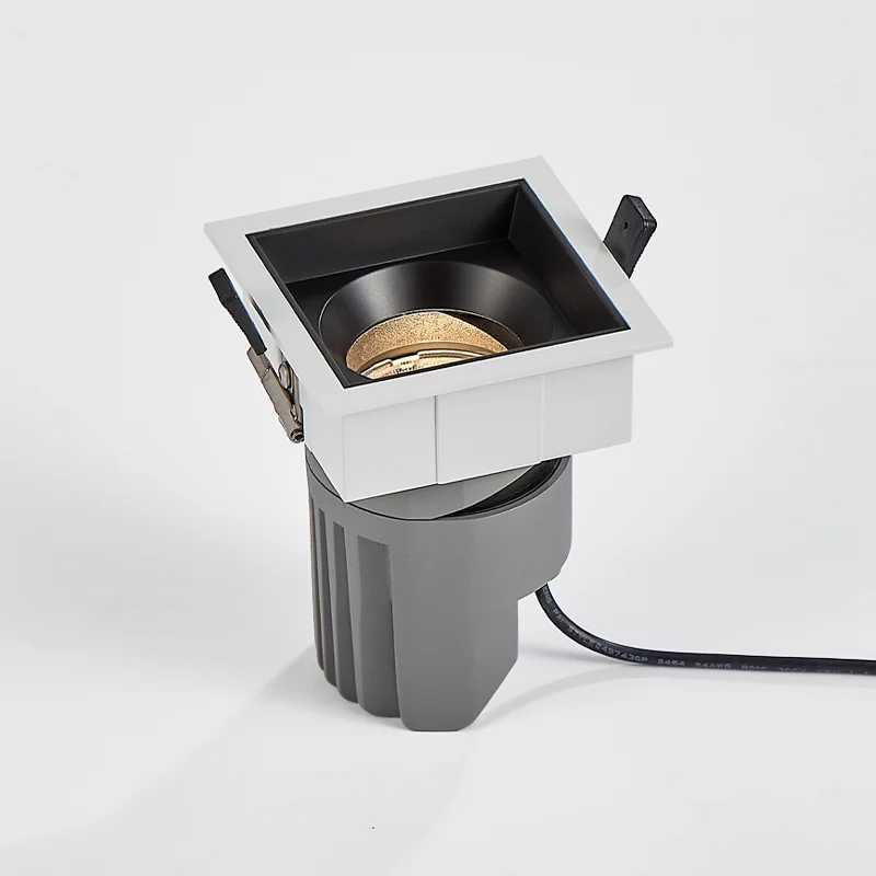 Multiple Optional LED Recessed Downlight 15W Adjustable LED Spotlight Gold Chrome Baffle LED Square Downlight