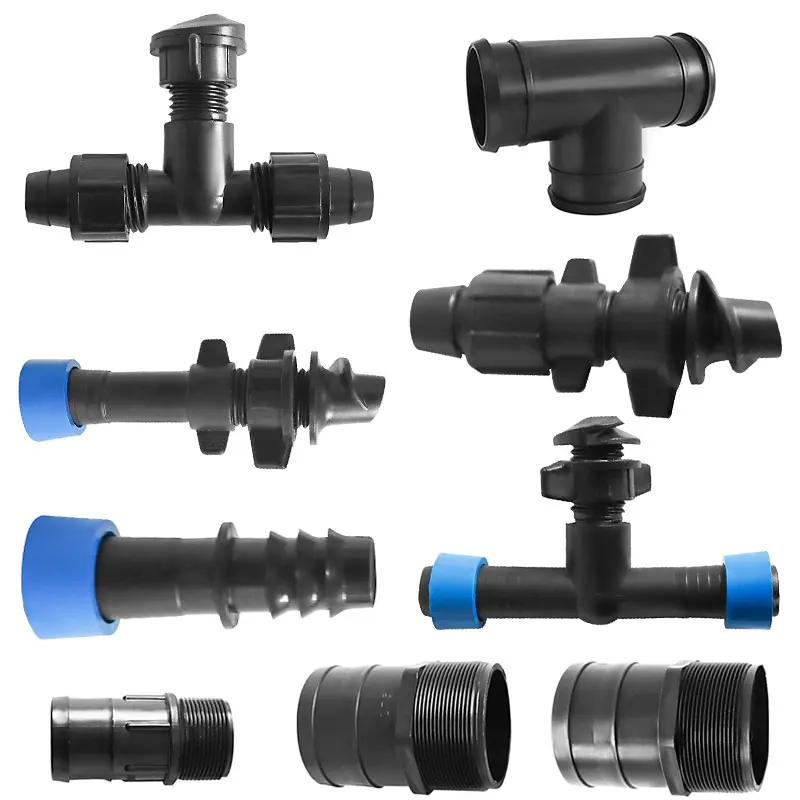 Agriculture Tube pvc Compact Ball Valves Offtake Connector Drip Irrigation Tape Lock Nut Plug Pipe Fittings