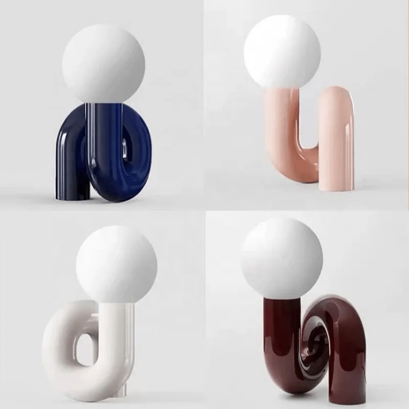 Simple Modern Resin Standing Lamp Light Nordic Living Room Bedroom Designer Exhibition Hall Hotel Restaurant Table Lamp