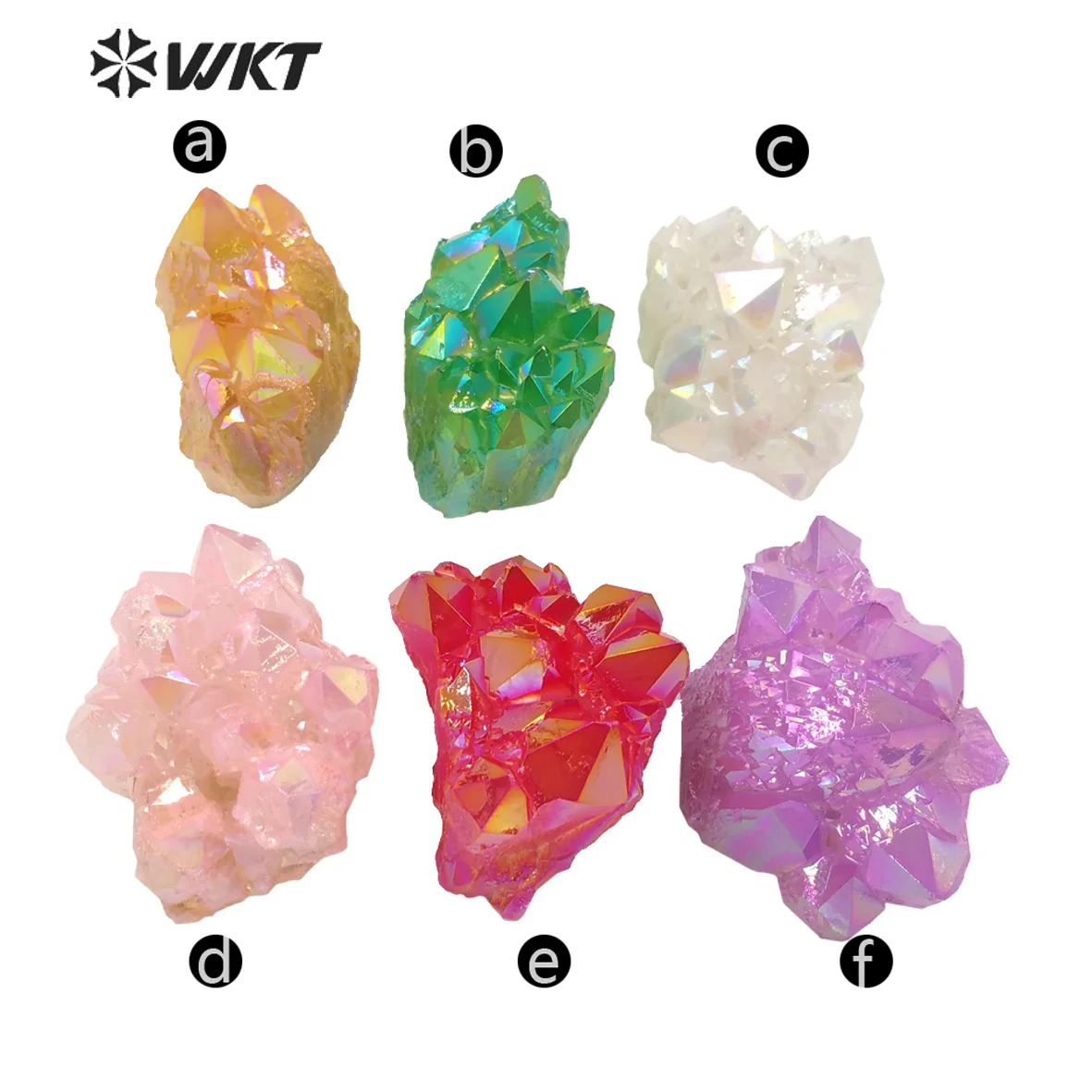 WT-G117 Exclusive rough aura quartz natural pink cluster quartz stone with electroplated sell by Kilogramme Natural loose gems