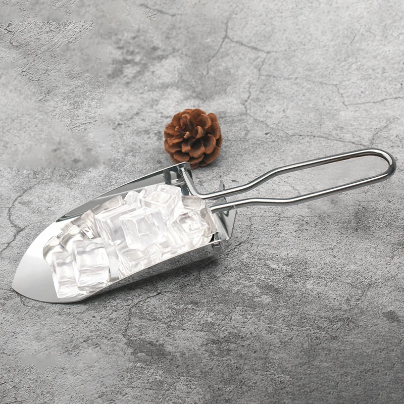 Foldable Stainless steel Ice Scoop Ice Shovel Stainless Steel Food Flour Candy Grain Bar Dry Ice Scoop Shovel
