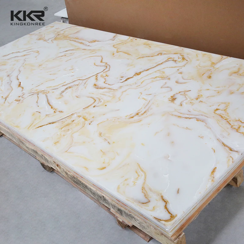 High quality pure modified artificial stone sheet big slab artificial marble acrylic solid surface sheet for kitchen countertop