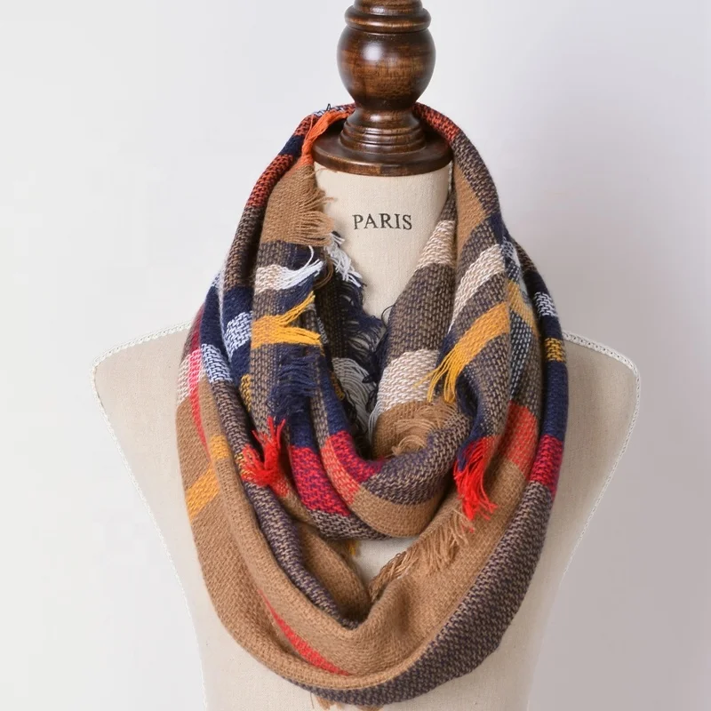 72 цвета Зимний шикарный вязаный акриловый женский клетчатый шарф без ограничений бандана Новый клетчатый шарф-повязка в клетку Красного буйвола