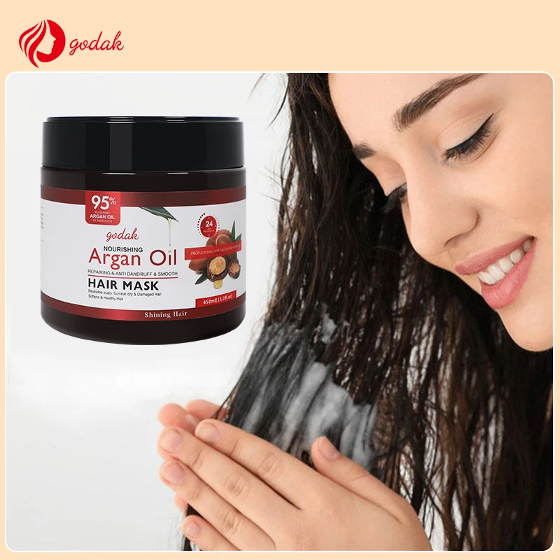 In Stock Fast Delivery Vitamin E Deep Nourishing Smooth Natural Treatment Growth Korean Organic Argan Oil Collagen Hair Mask