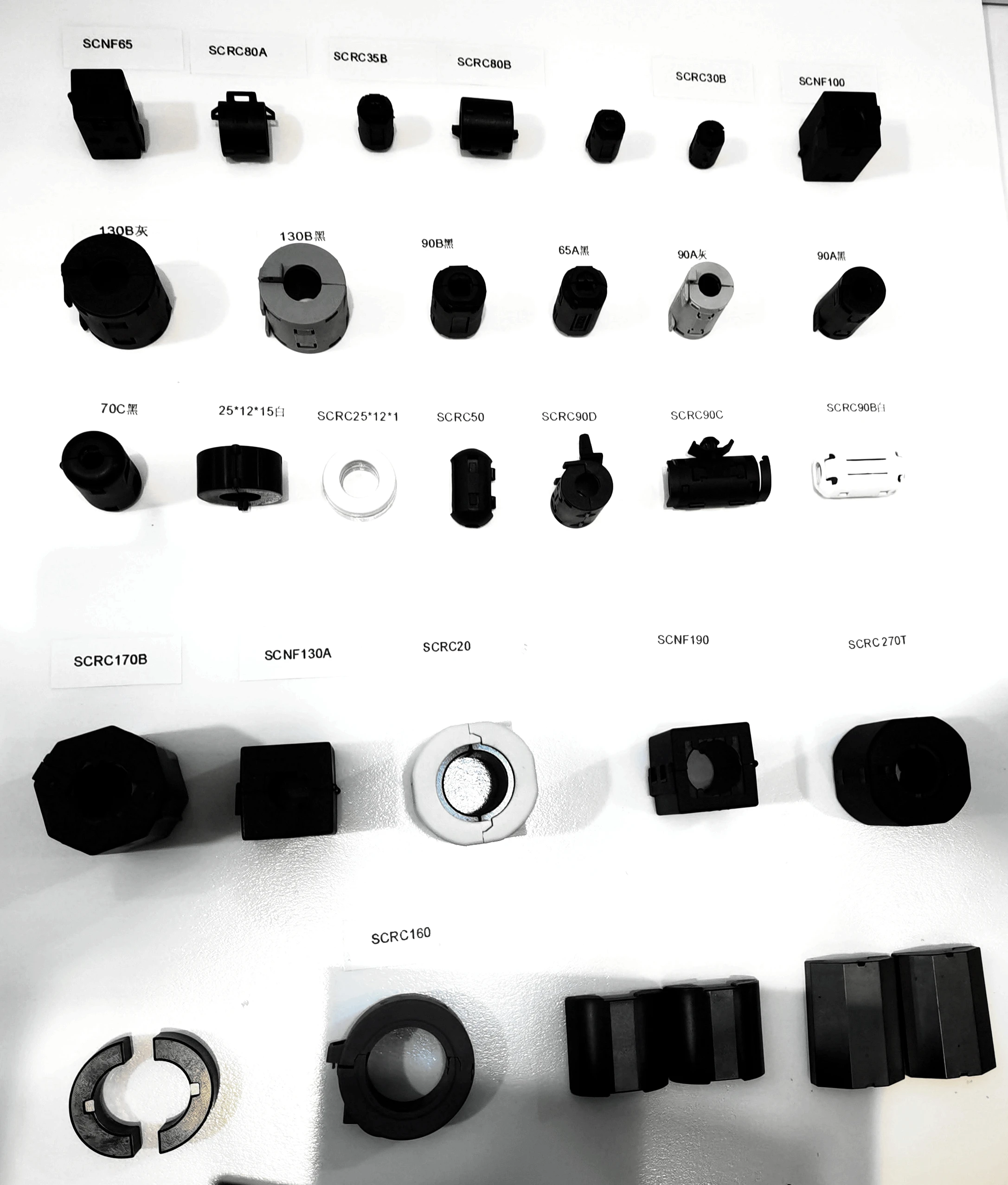 Custom size EMI EMC soft ni-zn ferrite RFI EMI Noise Suppressor Filter for Power Cord USB Cable