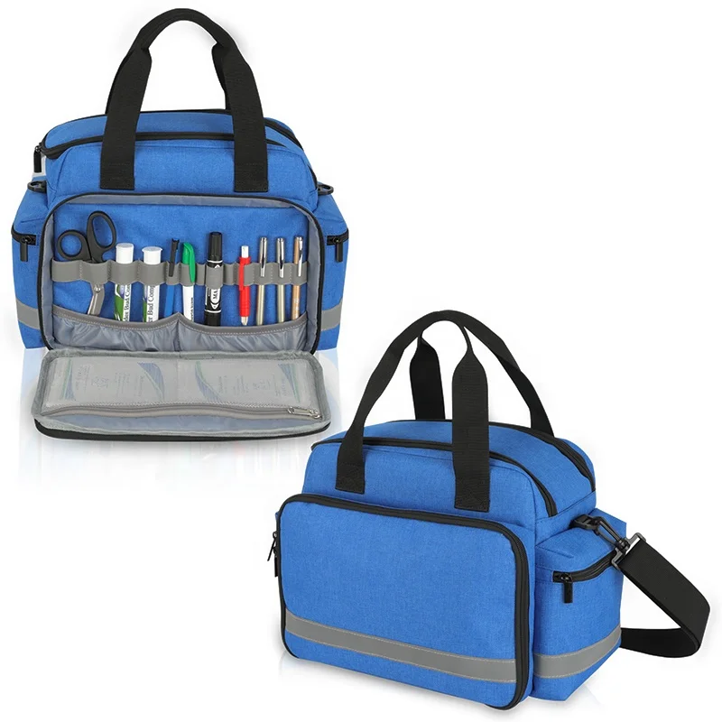 Custom Large Medicine Organizer Storage Bag Empty Medication First Aid Travel Bag for Nurses with Shoulder Strap
