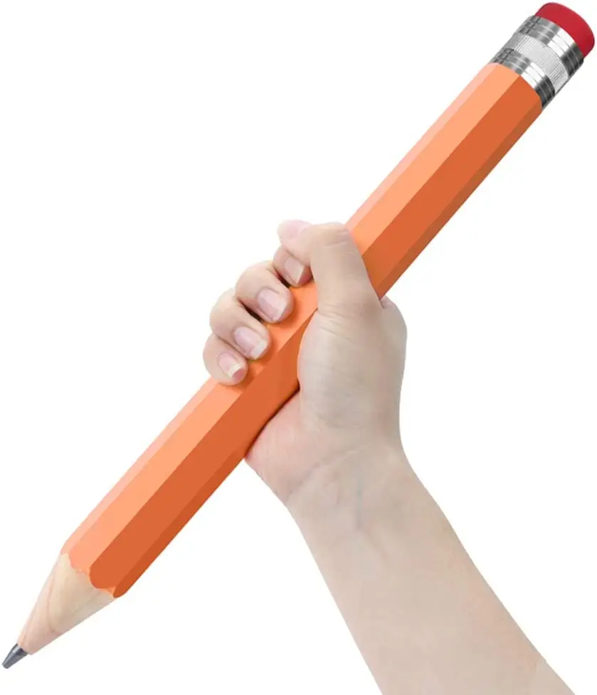 Wooden Jumbo Pencils for Prop/Gifts/Decor - 14 Inch Funny Big Novelty Pencil(Orange Red) for Schools and Homes