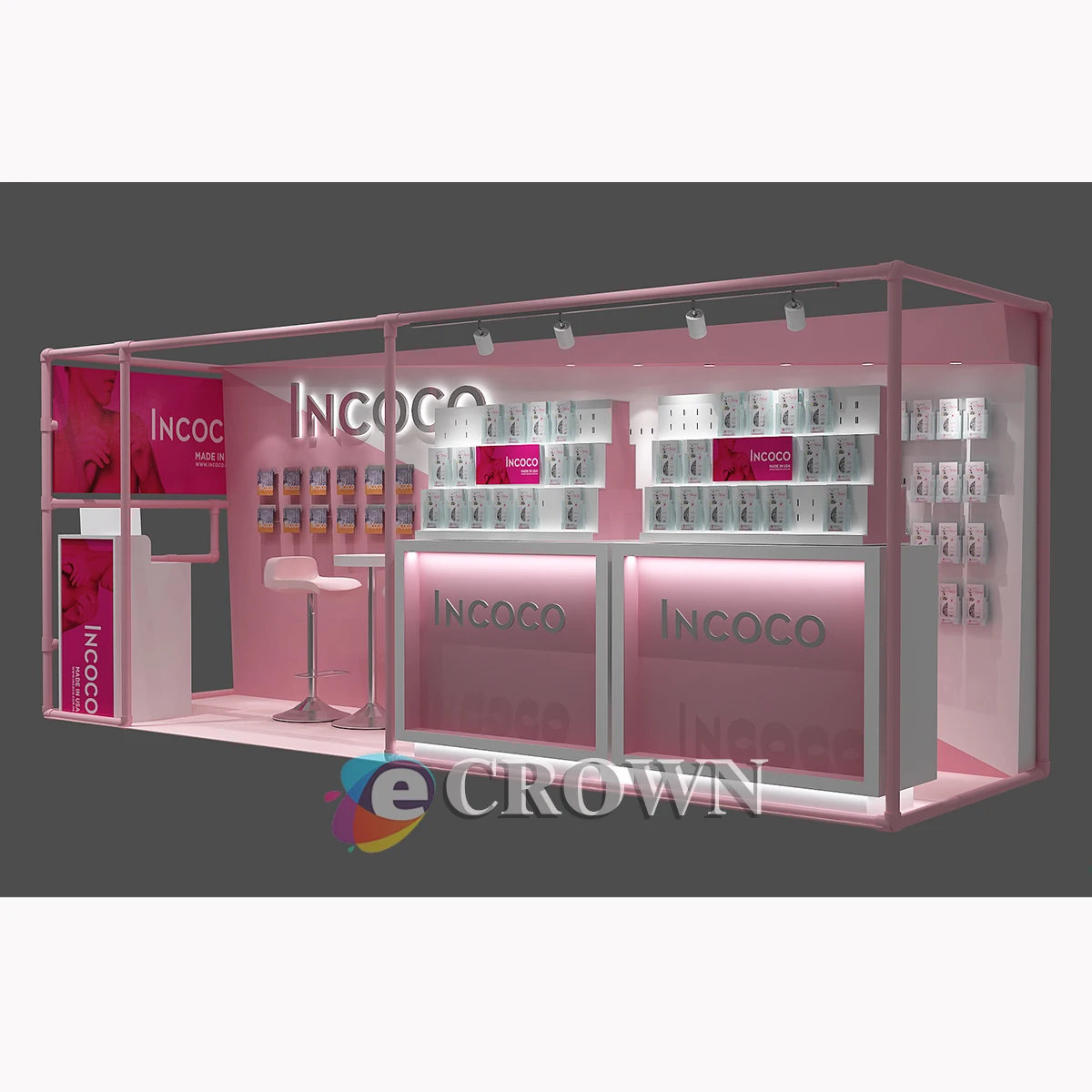 Wood cabinet design Decoration Names shops Wall Mounted nail beauty counter showcase OEM