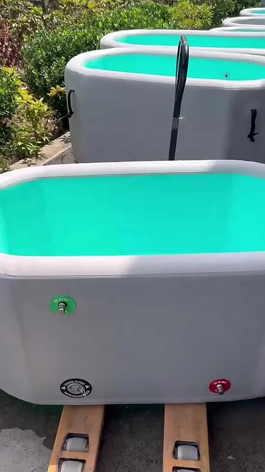 PVC Inflatable Portable Ice Bucket Folding Ice Bath Tub With Cooling System For Adults Selling ice bath cold plunge pod Spa Bath