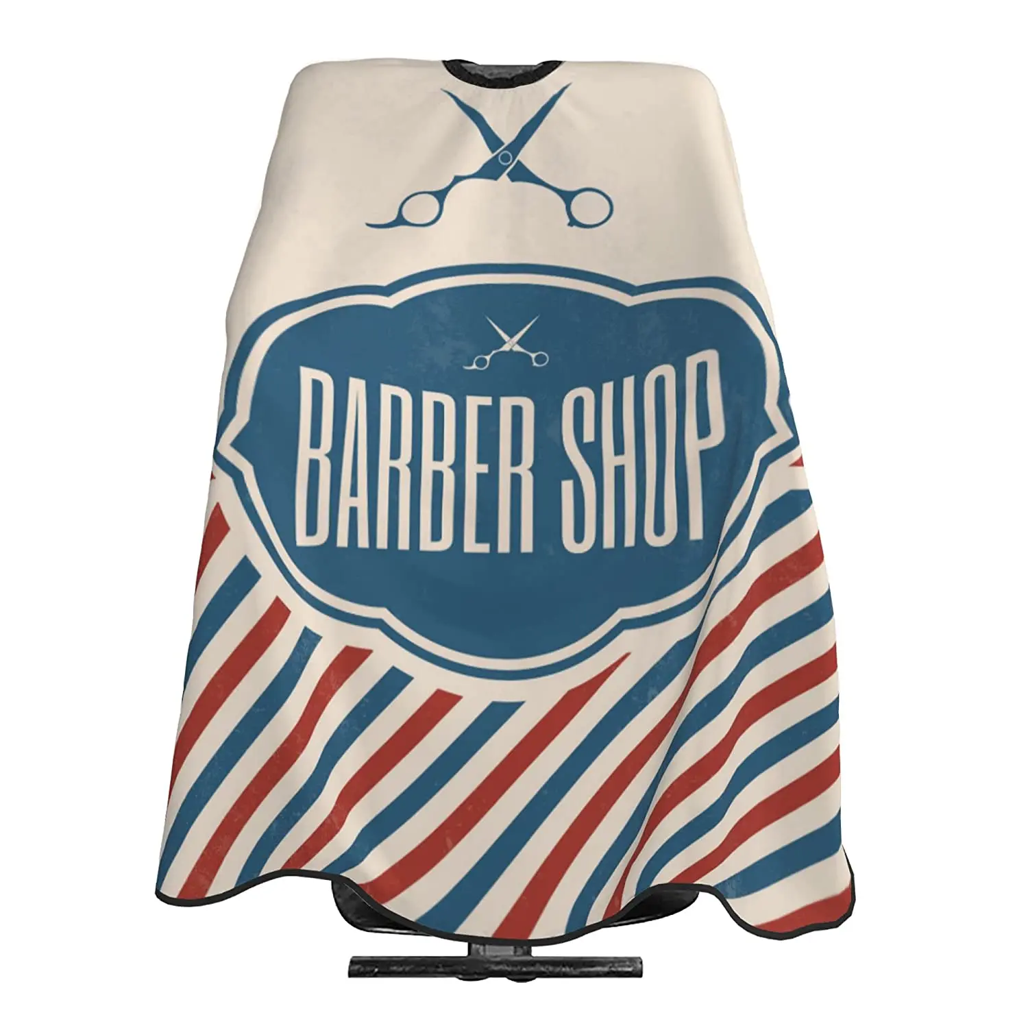 Polyester pongee OEM/ODM Customized All over printed sublimation printing barber cape gown with metal snaps & clips closure