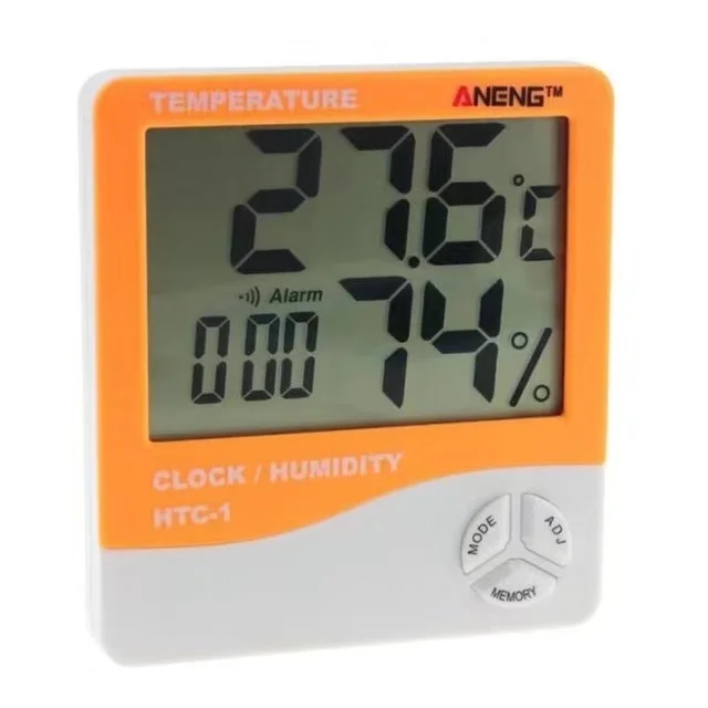 Thermometer With Hygrometer Clock For Eyelash Extension Indoor Outdoor Digital LCD Eyelash Digital Humidity Thermometer