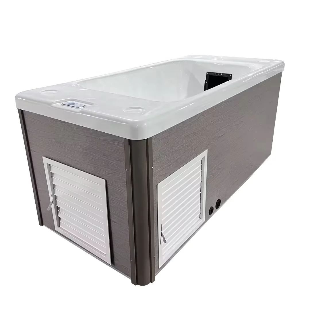 Hot Sale Modern Design Acrylic Cold Plunge Athlete Spa Massage Tub Freestanding Outdoor Home Use Ice Bath with Nozzle Jets