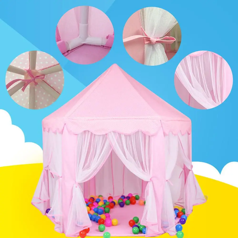 YF-W1113 Принцесса Палатка 230 т Высокое качество для дома и улицы, розовая детская Палатка Домик для детей Детская Игровая палатка