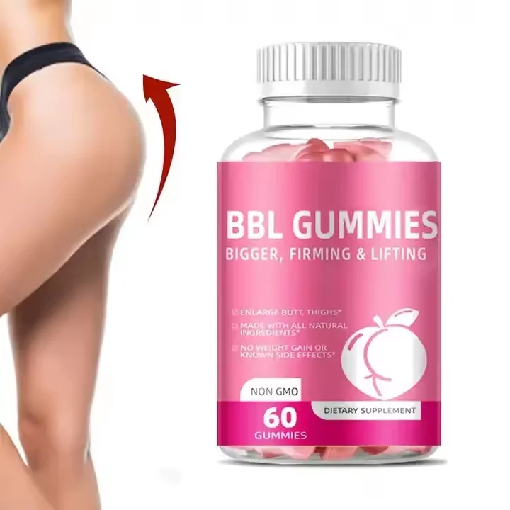 FactoryOEM Bbl Butt Enhancement Gummy Bears Vitamins Ginseng Tablets Booty Gummies Butt Increase Supplement For Women 60 Gummies