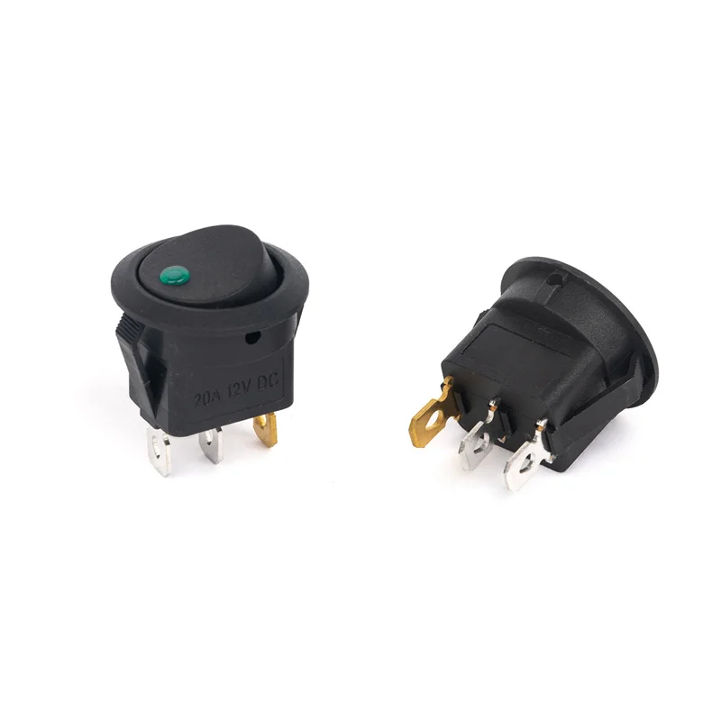 ON-OFF 12V Round Rocker Dot Switch Waterproof LED Light Luminescence Toggle Switches