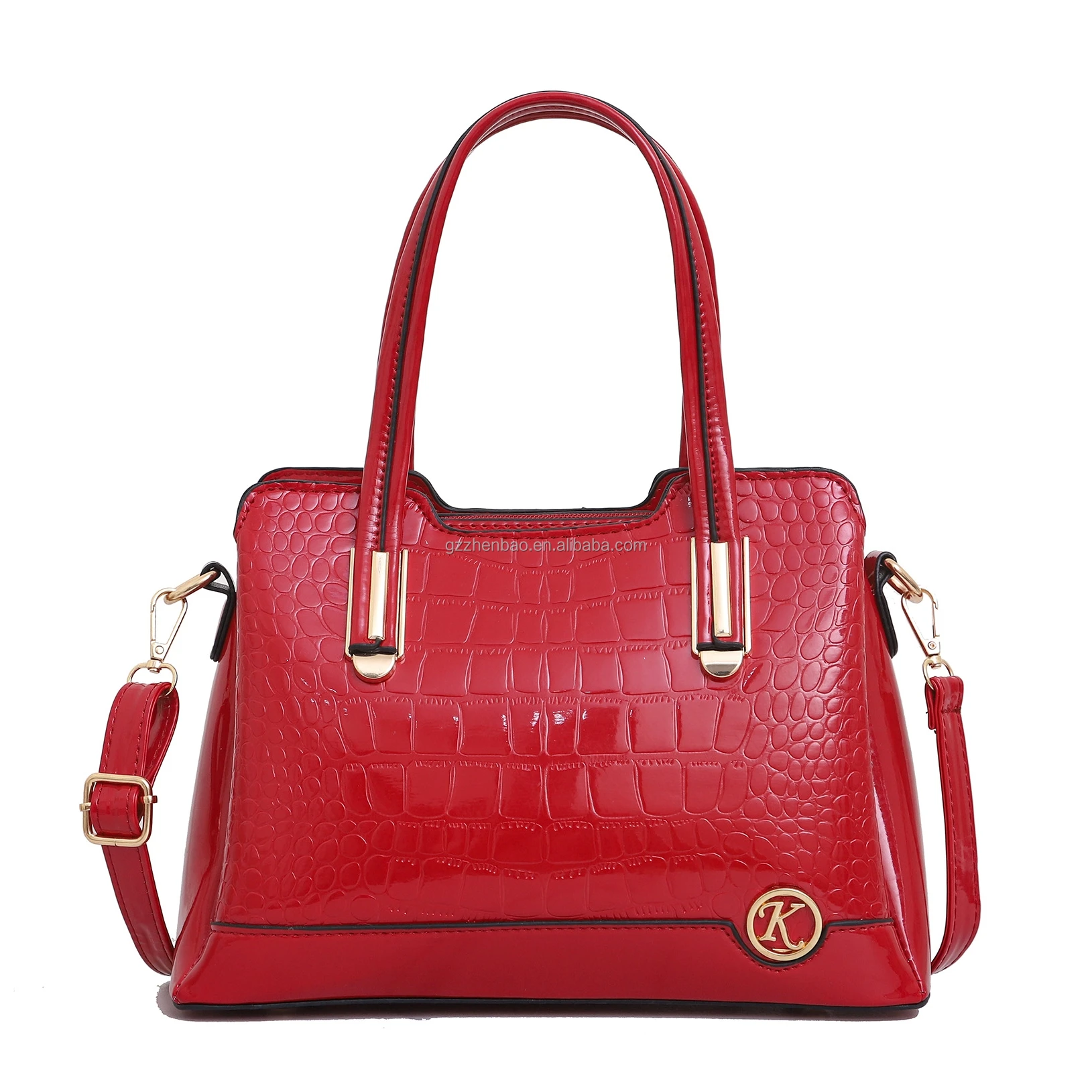 Hot sell Crocodile Pattern Patent Leather womens handbags
