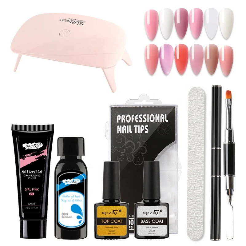 Private Label High Viscosity Crystal Hard UV Nail Natural Resin Glue Press on Acrylic Extensions Gel Nails