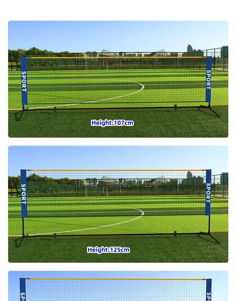 High Quality Portable Badminton Volleyball Beach Soccer Lawn Tennis Nets Set Outdoor Stand Pole Post With Carry Bag