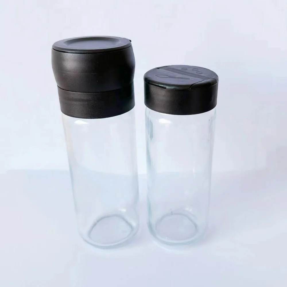 spice grinder manual mini pepper mill ceramic core lid with glass spice shaker