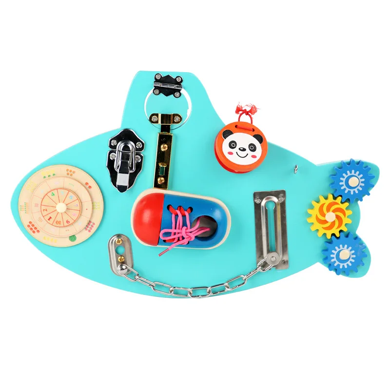 Kids Montessori Educational Toys Basic Skills Activity Toys Board Early Learning Busy board Sensory Toy For Toddler