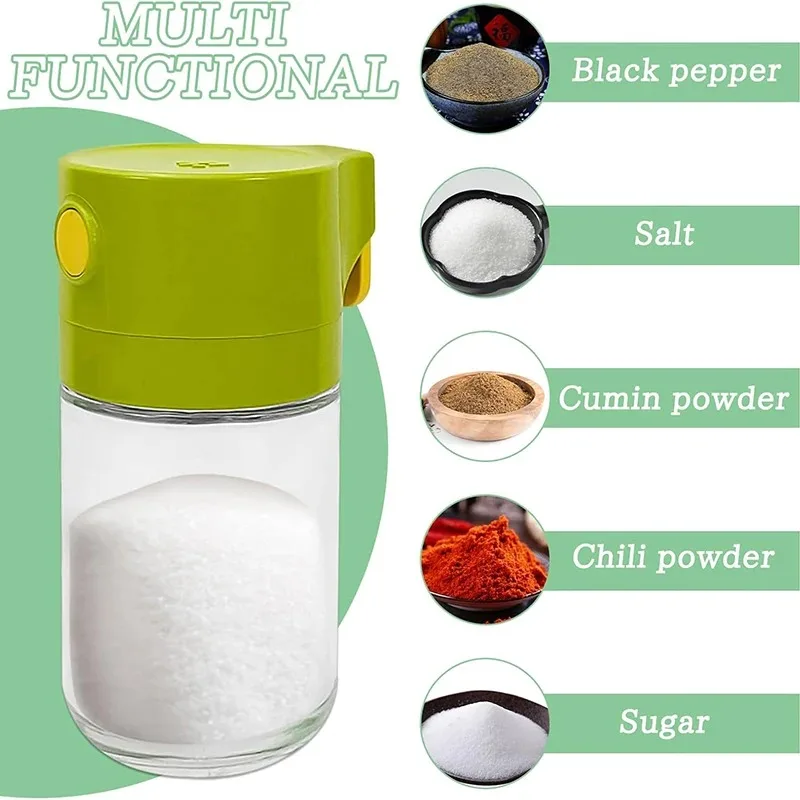 0.5g Quantitative Control Salt Bottle Metering Salt Shakers Kitchen Utensil Salt Dispenser Press Type Spice Container