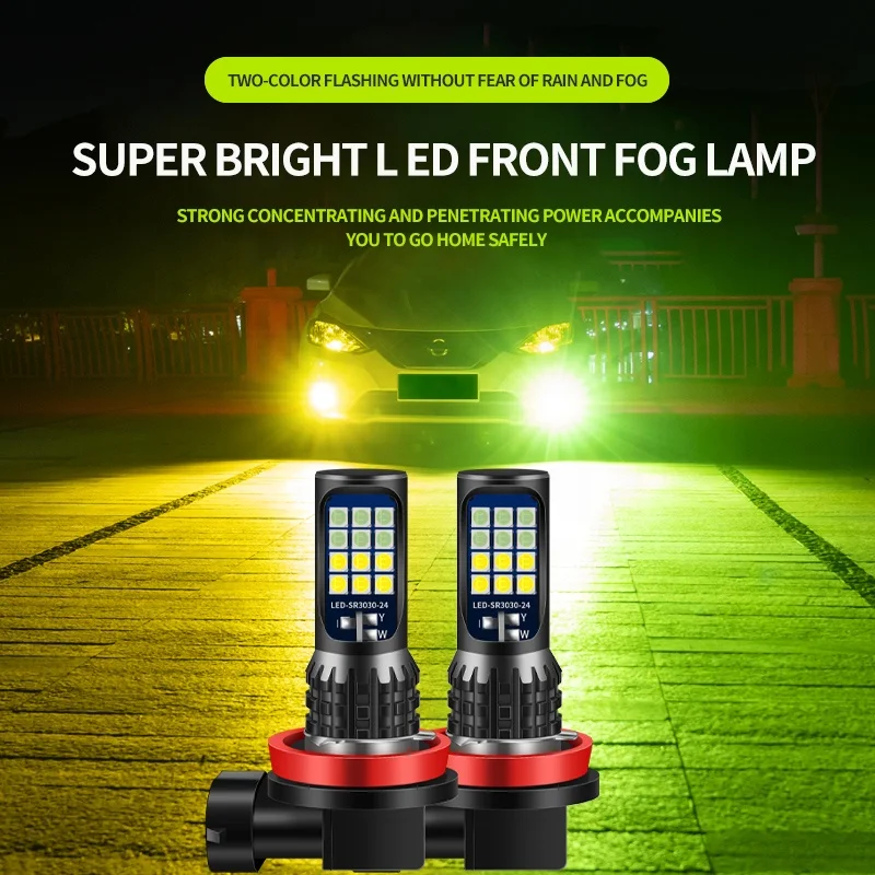 H8 H11 Led Bulbs Led 3030 24 Smd Auto Front Fog Lamp canbus  Led Headlight H7 9005 9006 H16 lamp H4 Car Led Fog Light Dc 12v