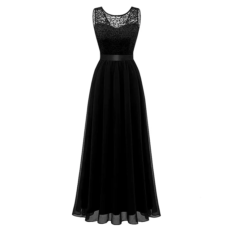 Hot Sale Popular Bow Tie Slim Black Pink Girls Wedding Dress Maid Of Honor Dresses For Weddings