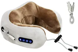 Neck Electric Shiatsu Back U Shaped Vibrating Home With Heat Relax Travel Sleep Lumbar 3d Waist Comfy Massage Pillow