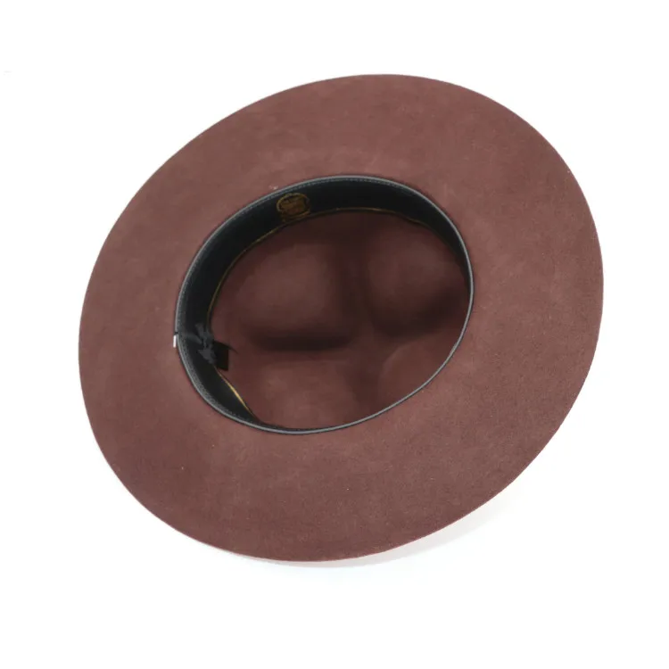 Outdoor Solid Color Retro Fedoras Hats Autumn Party Church Male Gentleman Wide Brim Jazz Cap Winter Men Wool Felt Fedora Hat