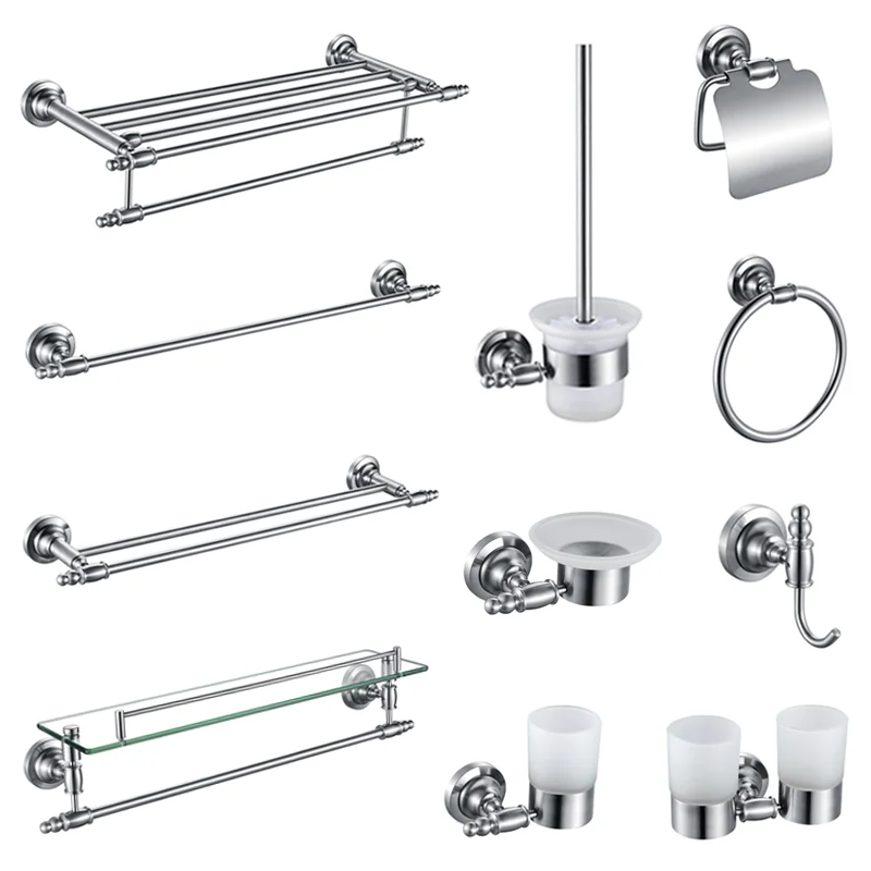 New bath stainless steel toilet hardware fitting set bathroom accessory