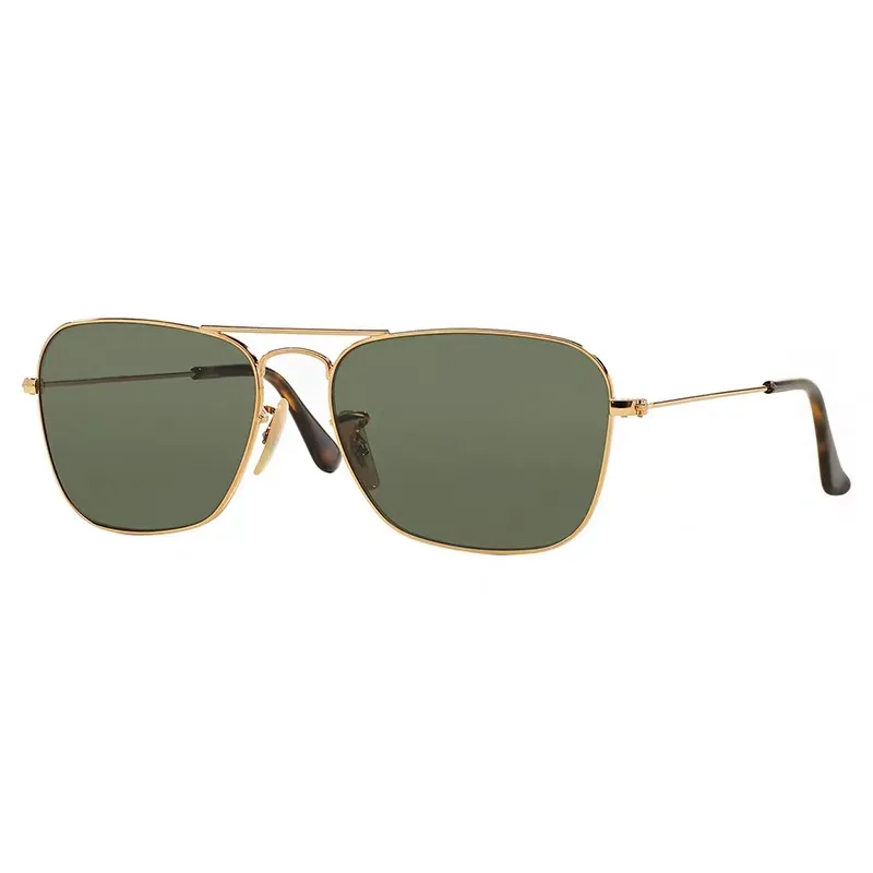 High Quality Classic Branded Metal Frame Glasses Material Gradient UV400 Lenses Vintage 3136 Square Men Sunglasses with Case