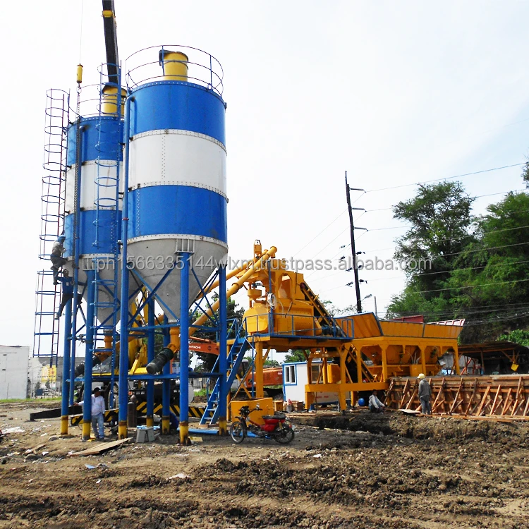 High quality yhzs75 electric portable cement concrete mixer plant mobile ready mix concrete plant