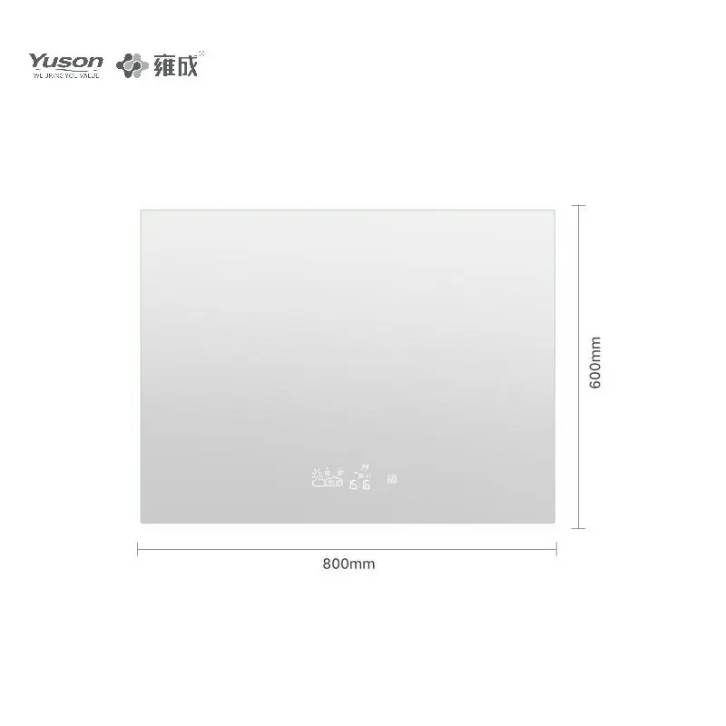 YUSON YS57097 Anti-fog Function 5mm Double Screen Touch intelligent digital wifi temperature bathroom smart LED mirror