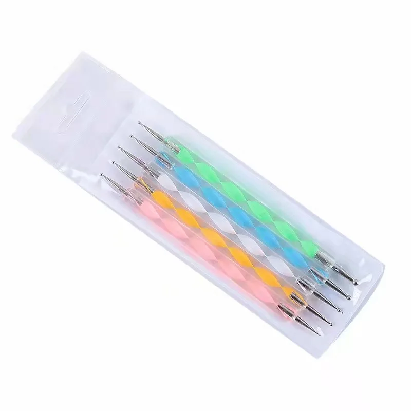 Double-ended Spiral Pointer Pen Crystal Acrylic Rod Dot Pen 5pcs Nail Pen Set Acrylic Nail Drawing Pointer Tools