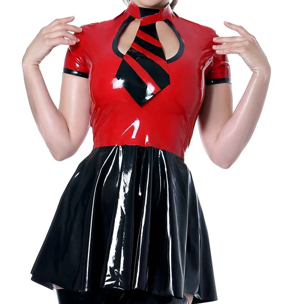 Latex dress Rubber 0.4mm Bodysuit Catsuit Overall Zentai Leotard Suit Size XXS-XXL