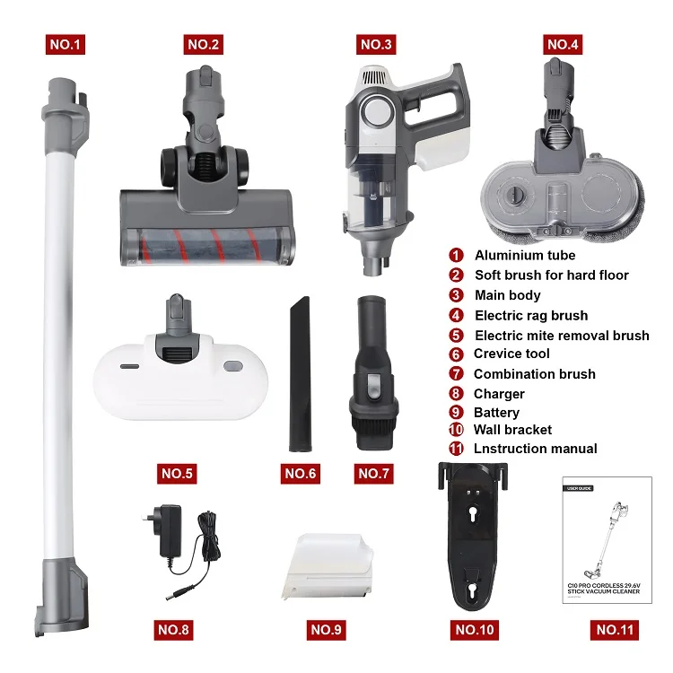 300W Powered Cordless Rechargeable Stick vacuum cleaner low noise vacuum cleaner for sale