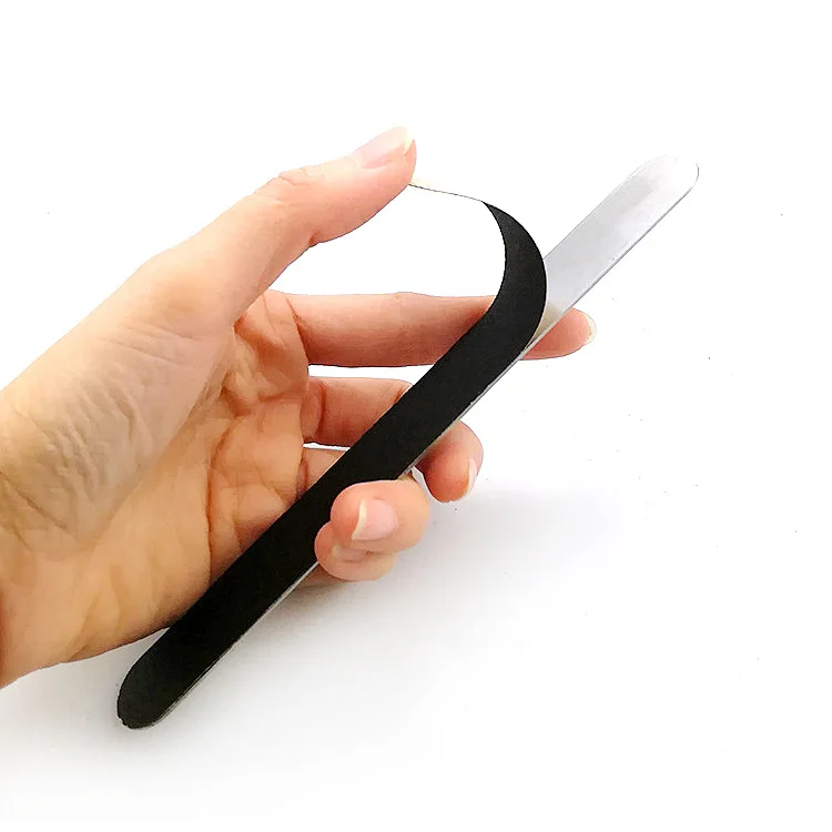 Индивидуальные двухсторонние пилки для ногтей из нержавеющей стали 100 180 240 Маникюрный Инструмент сменная бумажная пилка