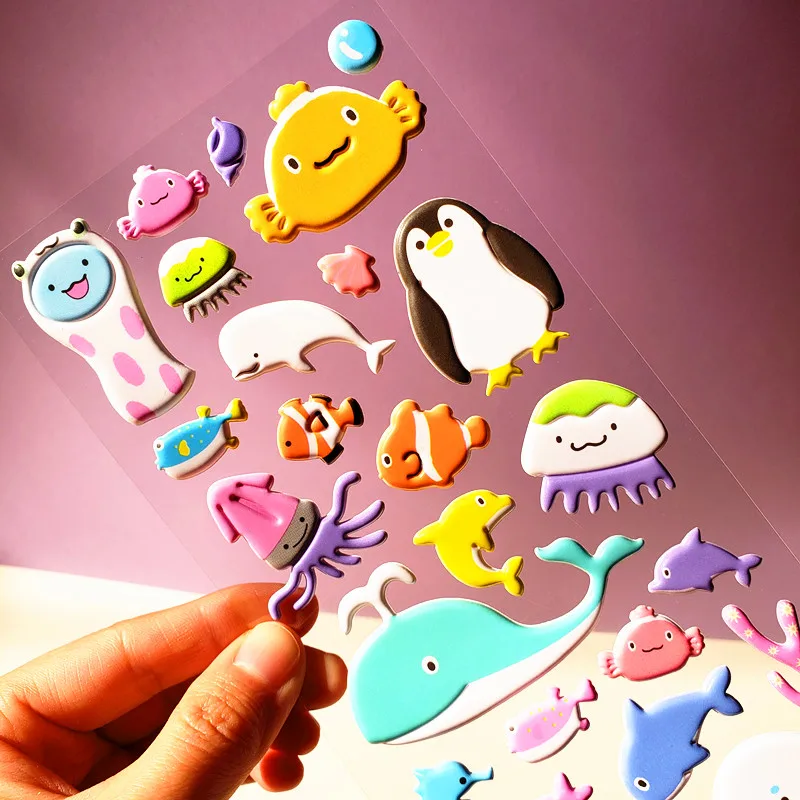 lovely 3D foam animal cartoon kids puffy sticker custom for DIY Scrapbook