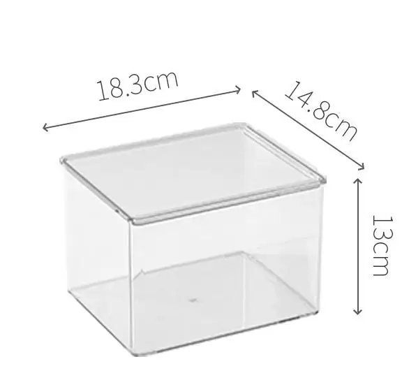 PET Organize Clutter Desktop Book Toy Mask Cosmetic Dust Box with Lid Size Bathroom