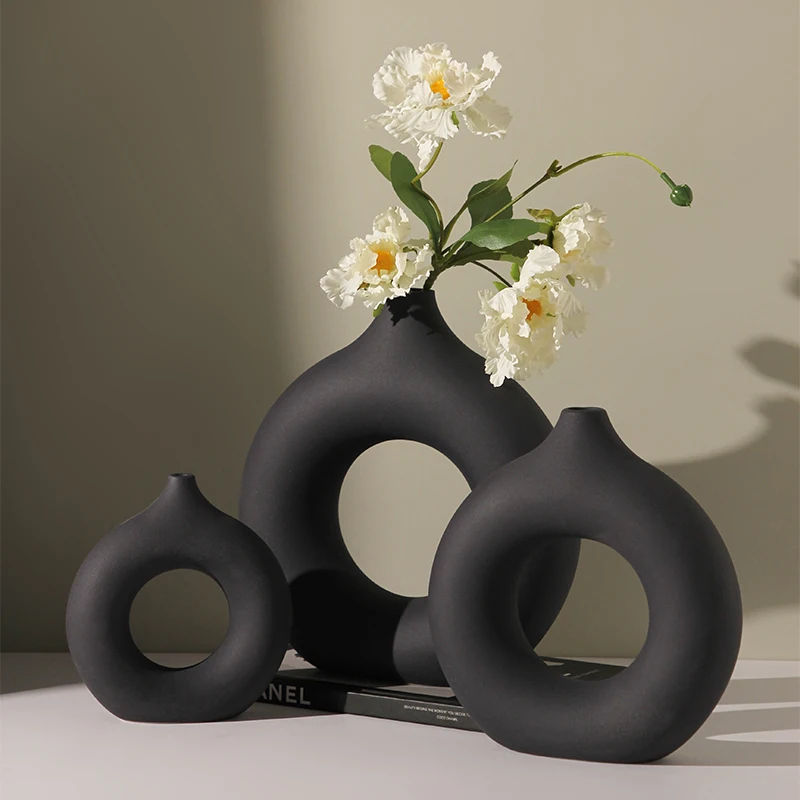 Luxury wholesale nordic simple style vase ins fashionable nut vase for home decor vegetarian ceramic vase