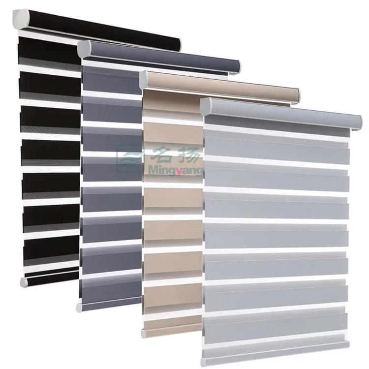 Hot Selling Electric Smart zigbee Tuya Automatic Double Layer Blackout Motorized Zebra Blinds For Window made in China