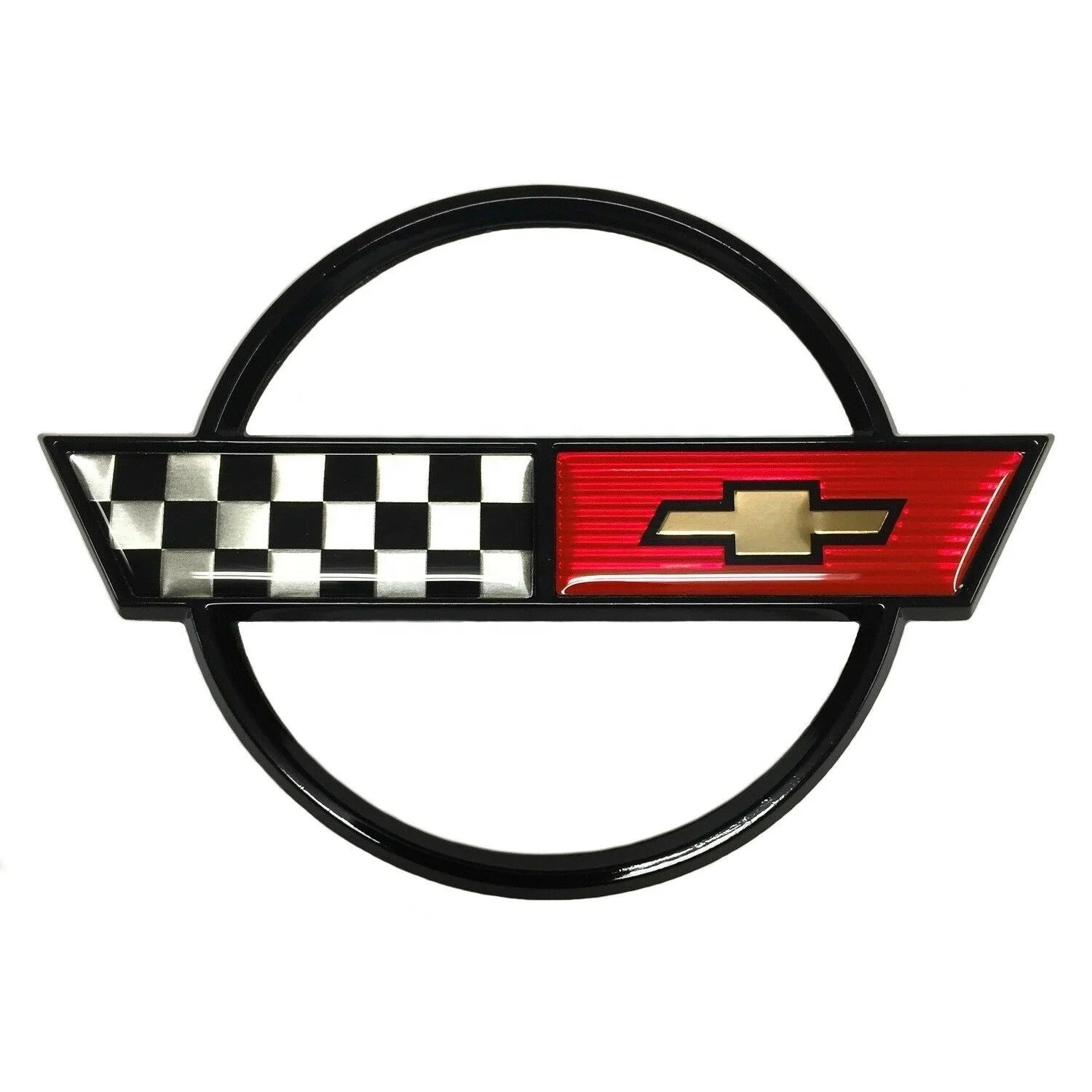 For 91-96 Corvette C4 Rear Gas Lid Door Deck Emblem NEW 14060260 GM (Black)