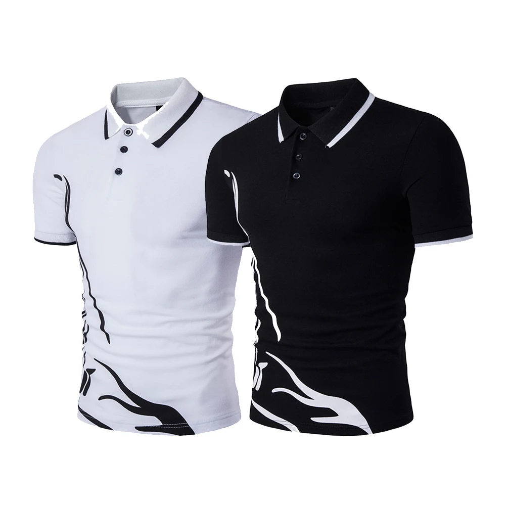 
Summer New Polo Shirt, Men Short-sleeved Casual Slim Solid Color Polo Shirt Shrink-proof Quick-drying Outdoor Leisure Polo Shirt 