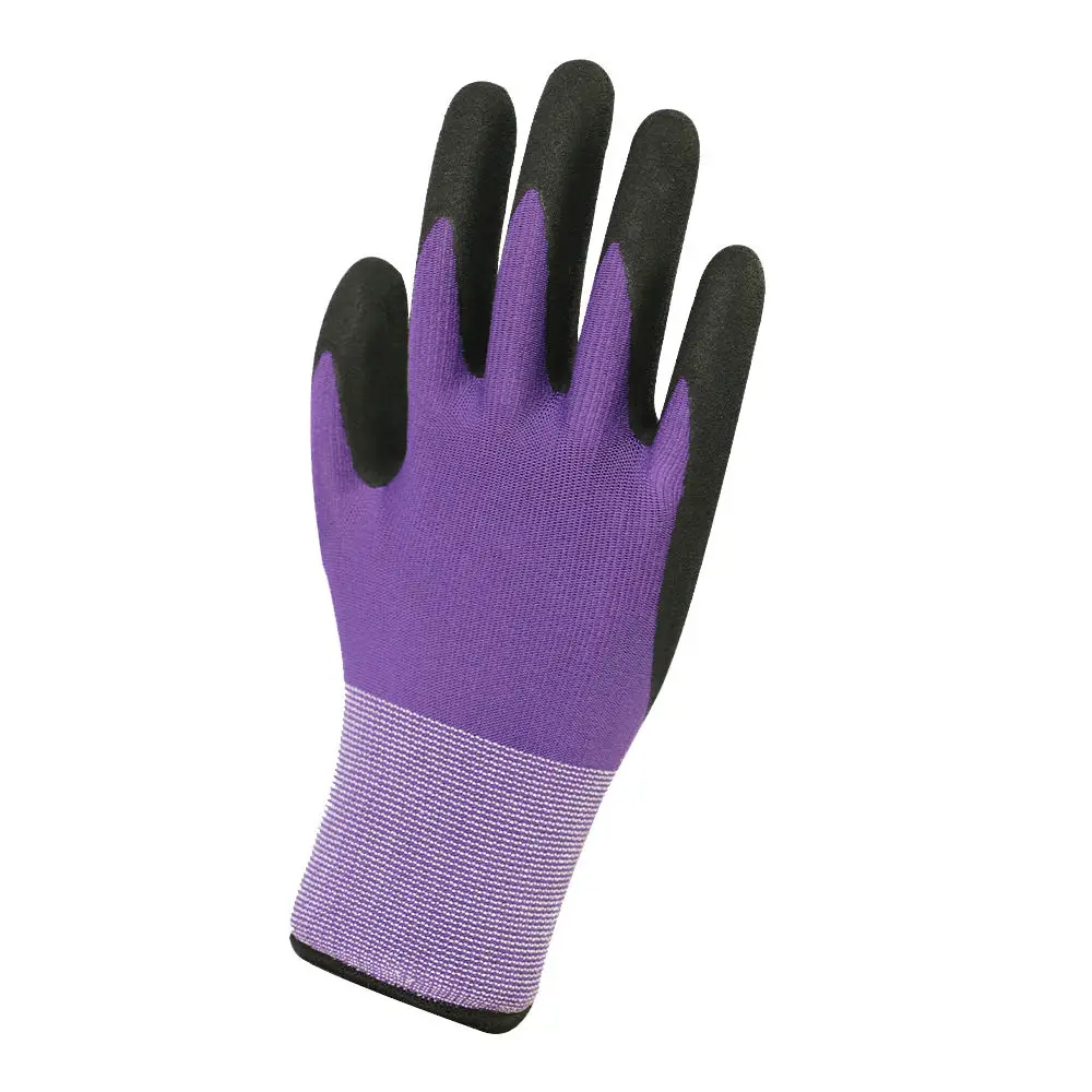 Нейлоновые песчаные нитриловые перчатки с пальмовым покрытием Guantes de Nitrilo противоскользящие рабочие черные